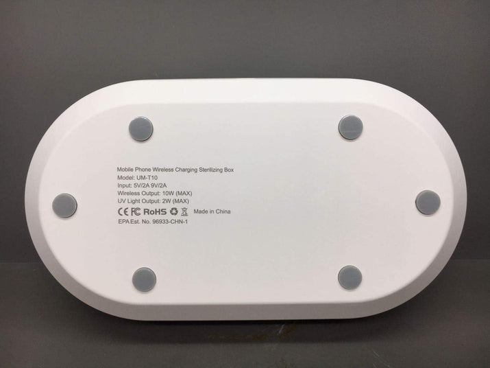 UV Light Sanitizer Box with Wireless Charging, 8 UV-C LED Lights for Phones, Toothbrushes, Nail Tools, Jewelry, and More (White)